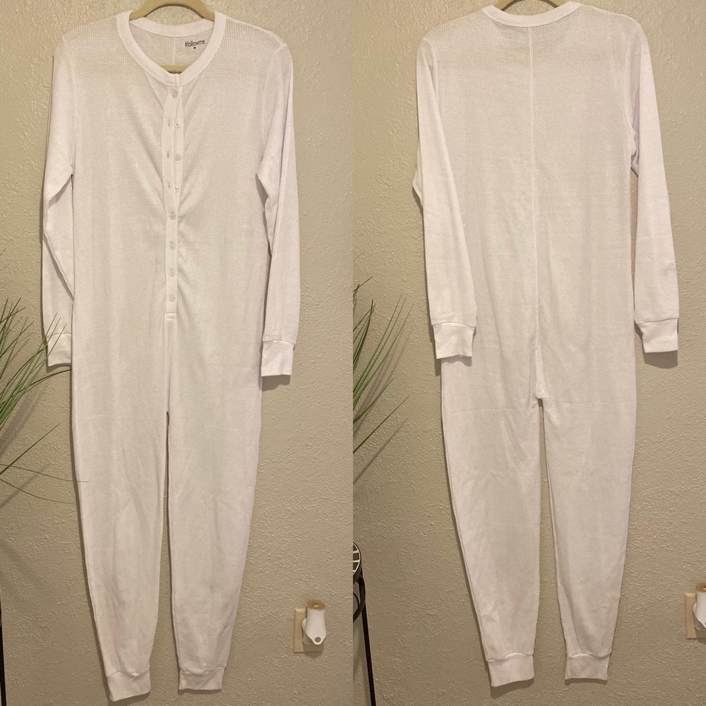 Thermal onsie button up pajamas